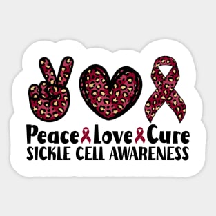 Peace Love Cure Sickle Cell Awareness Sticker